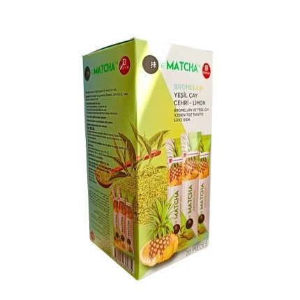 MATCHA BROMELAIN DETOX ÇAYI 20 ŞASE - (YEŞİL ÇAY CEHRİ - LİMON)