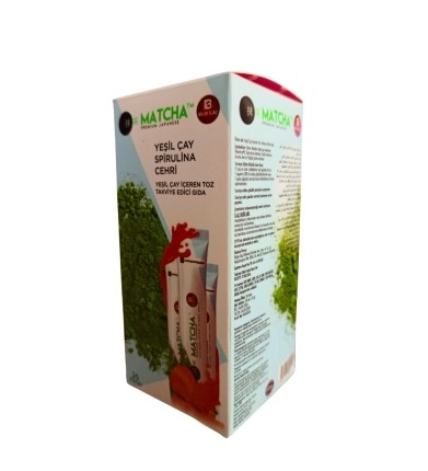 MATCHA DETOX ÇAYI 20 ŞASE - (ÇİLEKLİ)