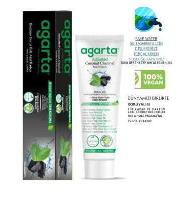 Agarta Vegan Aktif Karbon & Hindistan Cevizi Özlü Beyazlatıcı Diş Macunu 100 ml